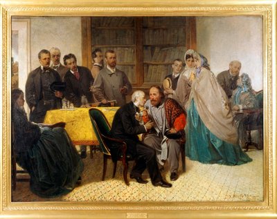 Mødet mellem Giuseppe Garibaldi (1807-1882) og Alessandro Manzoni (1785-1873) af Sebastiano de Albertis