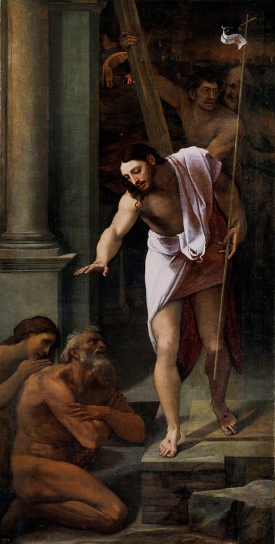 "" Christ aux limbes "" (Christ in Limbo) Peinture de Sebastiano del Piombo (1485-1547) 1516 Dim 226x114 cm Prado Museum, Madrid af Sebastiano del (c.1485 1547) Piombo