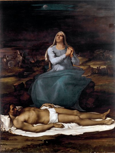 Pieta. (Maleri, ca. 1515) af Sebastiano del (c.1485 1547) Piombo