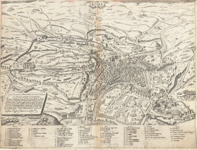 Topografisk kort over det moderne Rom af Sebastiano di Re after Giovanni Antonio Dosio