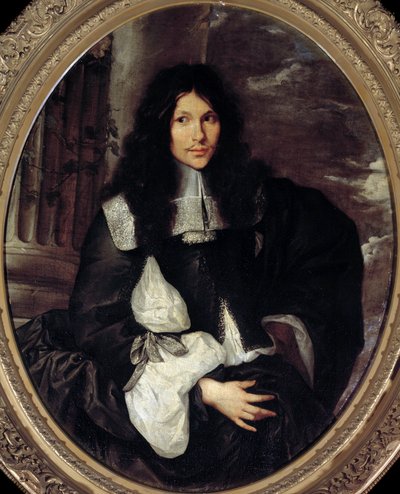 Portræt af en mand (antager længe Jean Fouquet). Anonymt maleri af Sebastien Bourdons skole (1616-1671) af Sebastien (school of) Bourdon