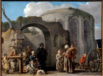 Les tiggere Maleri af Sebastien Bourdon (1616-1671) 1600-tallet søn. 0,49x0,65 m af Sébastien Bourdon