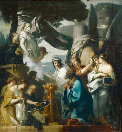 Salomon sacrifiant aux idoles - Salomon ofrer til afguderne ... af Sébastien Bourdon