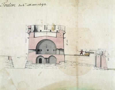 Befæstning af Toulon af Vauban den 03/06/1692 af Sebastien Le Prestre de Vauban