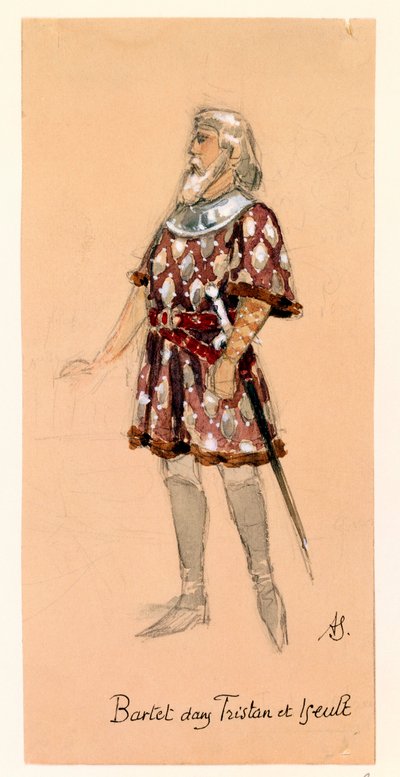 Frankrig, Paris, Kostumeskitse til Kurwenal i Tristan og Isolde af Richard Wagner til opførelse i Paris Palais Garnier af Segaud Segaud