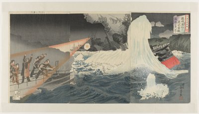 Russo-Japanese War: Brocade Images, nummer to Nichiro kôsen nishikie ni af Seisai