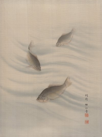 Fiskesvømning, ca. 1890-92. af Seki Shuko