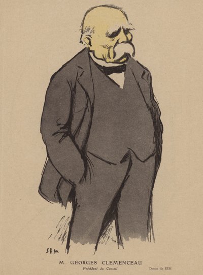 Georges Clemenceau, fransk politiker (farve litho) af Sem