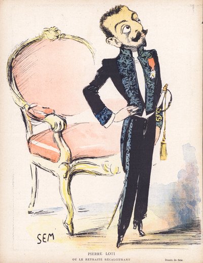 Pierre Loti, fransk søofficer og romanforfatter (farve litho) af Sem