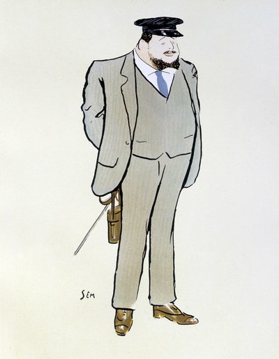 Portræt af Henri de Rotschild - af Sem (1863 - 1934), i ""Les Sports modernes"", august 1906. af Sem