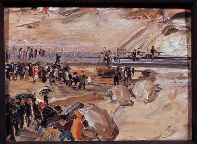 Gåtur i San Remo (Italien). Værk af Semyon Gavrilovich Nikiforov (1877-1912), olie på pap af Semen Gavriilovich Nikiforov