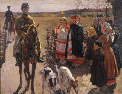 Jægere med Borzois, 1913 af Sergei Arsenevich Vinogradov