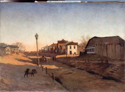 Day going out - Maleri af Sergei Ivanovich Svetoslavsky (Svetoslavsky) (1857-1931), olie på lærred - russisk kunst af Sergei Ivanovich Svetoslavsky