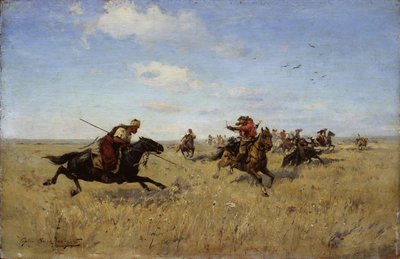 Kamp mellem Dnepr-kosakker og tatarer, 1892 af Sergei Ivanovich Vasilkovsky