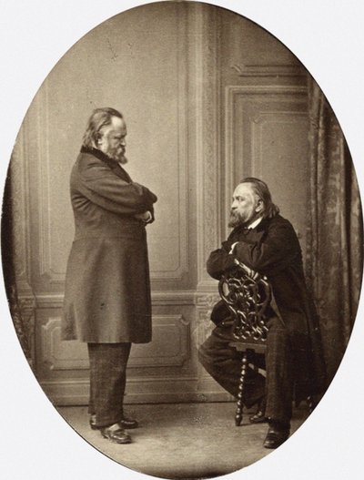 hjerter mod hjerter. Dobbeltportræt af Aleksandr Ivanovich Herzen 1812-1870, 1865 af Sergei Lvovich Levitsky