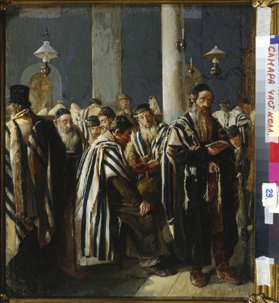 Chabbat - Shabbat Prayer af Yuzhanin, Sergei (Sergey) Nikitich (1862-1933). Olie på lærred, størrelse: 47x40,5 af Sergei Nikitich  Yuzhanin