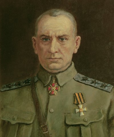 Øverste hersker og russisk admiral A. Kolchak (1874-1920) (olie på lærred) af Sergei Varlenovich Pen