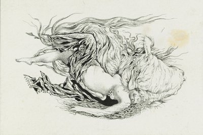 Chernomor og Lyudmila. Illustration til digtet Ruslan og Lyudmila af A. Pushkin, 1921-1926. af Sergei Vasilevich Chekhonin