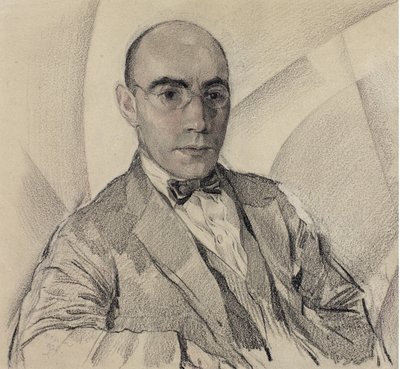 Portræt af kunstneren og fotografen Miron Sherling 1880-1958 af Sergei Vasilevich Chekhonin