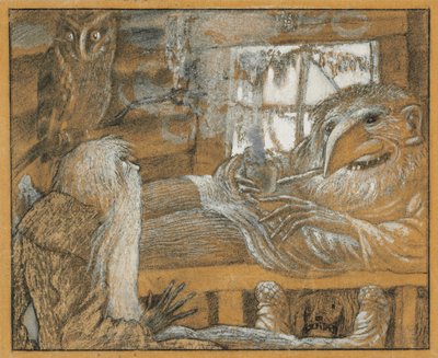 Bonden og Domovoyen, 1922. af Sergei Vasilevich Chekhonin
