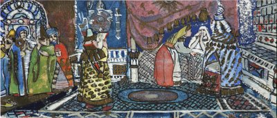 Illustration til eventyret om zaren Saltan af A. Pushkin af Sergei Vasilievich Malyutin