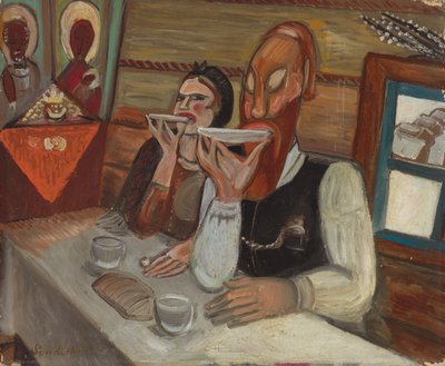 Drikker te af Sergei Yurevich Sudeikin