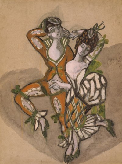 Kostumedesign til teaterstykket Figaros bryllup af P. de Beaumarchais, 1915. af Sergei Yurievich Sudeykin