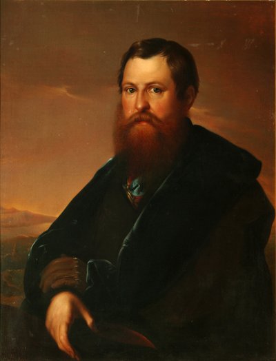 Portræt af købmanden Pyotr Semyonovich Sapozhnikov af Sergey Konstantinovich Zaryanko
