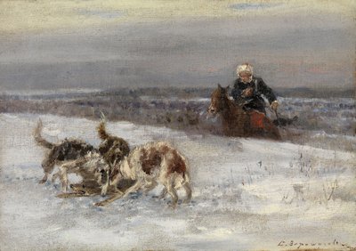 Jagtscene af Sergey Semyonovich Voroshilov