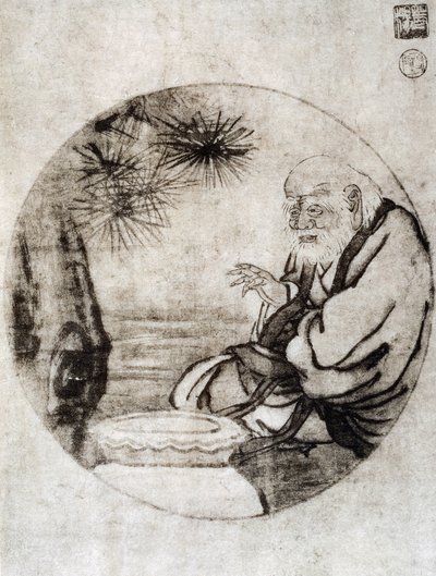 Portræt af Lao-Tzu, kinesisk filosof fra det 6. århundrede f.Kr., tegning af Sesshu Toyo (1420-1506), japansk civilisation, Muromachi periode af Sesshû Tôyô