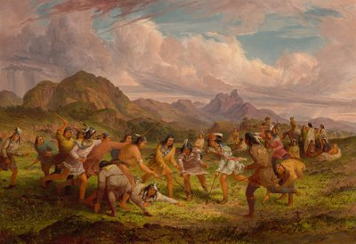 Boldspil blandt Sioux-indianerne, 1851. af Seth Eastman