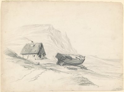 Hus og båd ved kysten af Seth Wells Cheney