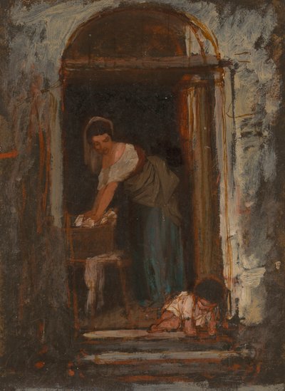 Stella og barn af Severin Falkman