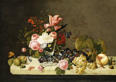 Blomster og frugter, af Severin Roesen