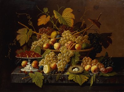 Stilleben med frugt, 1854 af Severin Roesen