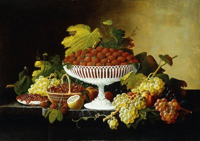Stilleben med jordbær, af Severin Roesen