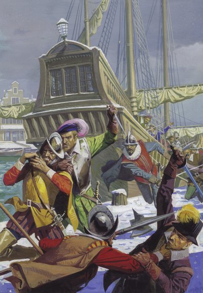 Averting the Siege of Breda (gouache på papir) af Severino Baraldi