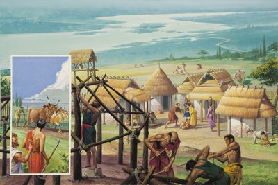 Foundation of Rome (gouache på papir) af Severino Baraldi