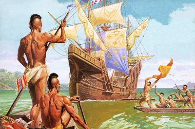 Giovanni da Verrazono, den første europæer, der så New Yorks havn af Severino Baraldi