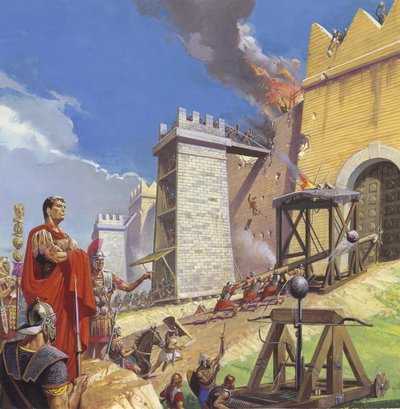 Scipio Aemilianus leder angrebet på Karthago af Severino Baraldi