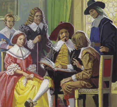 William Dampier forsøger at slå sig ned i England af Severino Baraldi