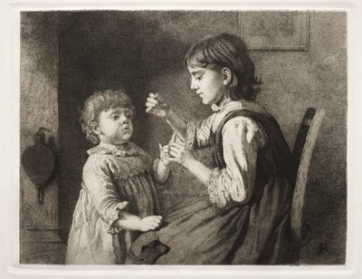 Det første håndarbejde, 1884. af Seymour Joseph Guy