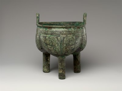 Fliget stativkedel, sen Anyang-periode af Shang Dynasty Chinese School