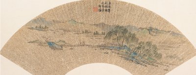 Landskab efter Wen Zhengming, dateret 1640. af Shao Mi