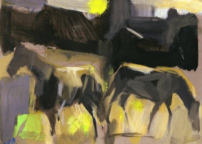 Grey Horses, 2024 (gouache på papir) af Shaun Carey