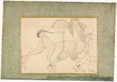 Kamel og Brudgom, Enkeltsideillustration, ca. 1545-1576. af Shaykh Muhammad