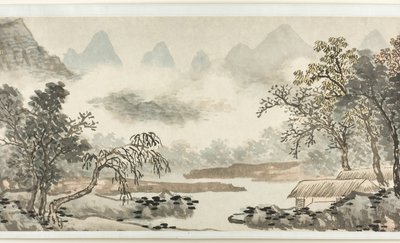 Skyer over floden før regn 溪雲欲雨圖 af Shen Zhou