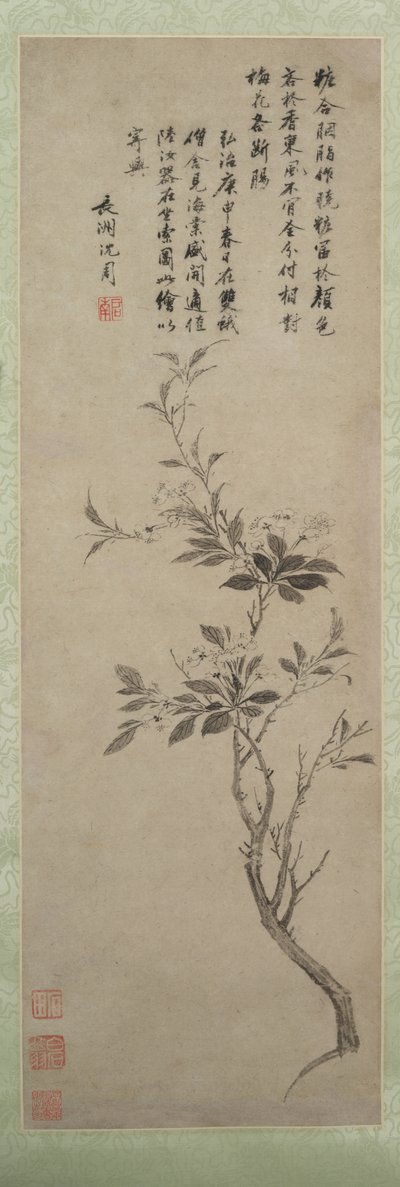 Blomstrende krabbeæble, 1500. af Shen Zhou