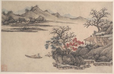 Landskab med efterårsløv. af Shen Zhou