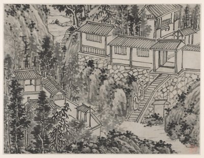 Tolv udsigter over Tiger Hill, Suzhou: The Pine Retreat af Shen Zhou